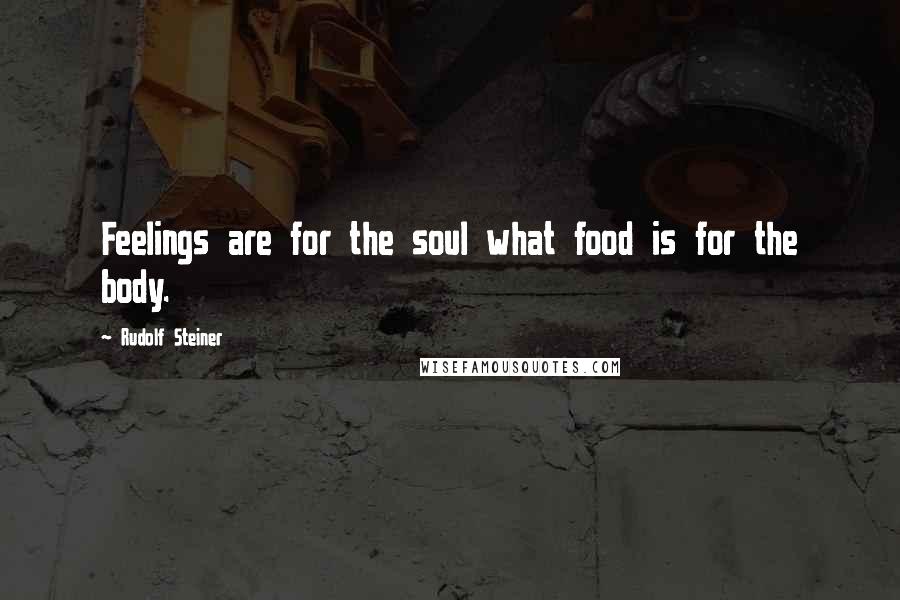 Rudolf Steiner Quotes: Feelings are for the soul what food is for the body.