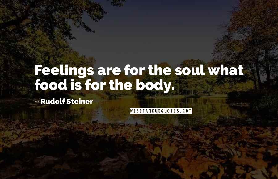 Rudolf Steiner Quotes: Feelings are for the soul what food is for the body.