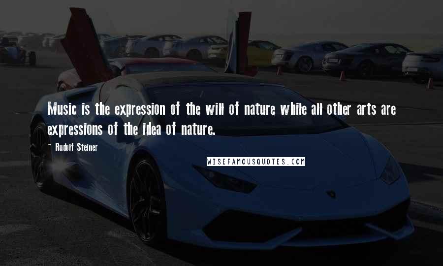 Rudolf Steiner Quotes: Music is the expression of the will of nature while all other arts are expressions of the idea of nature.