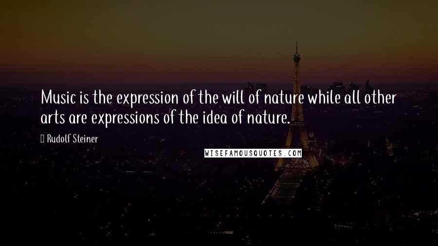 Rudolf Steiner Quotes: Music is the expression of the will of nature while all other arts are expressions of the idea of nature.
