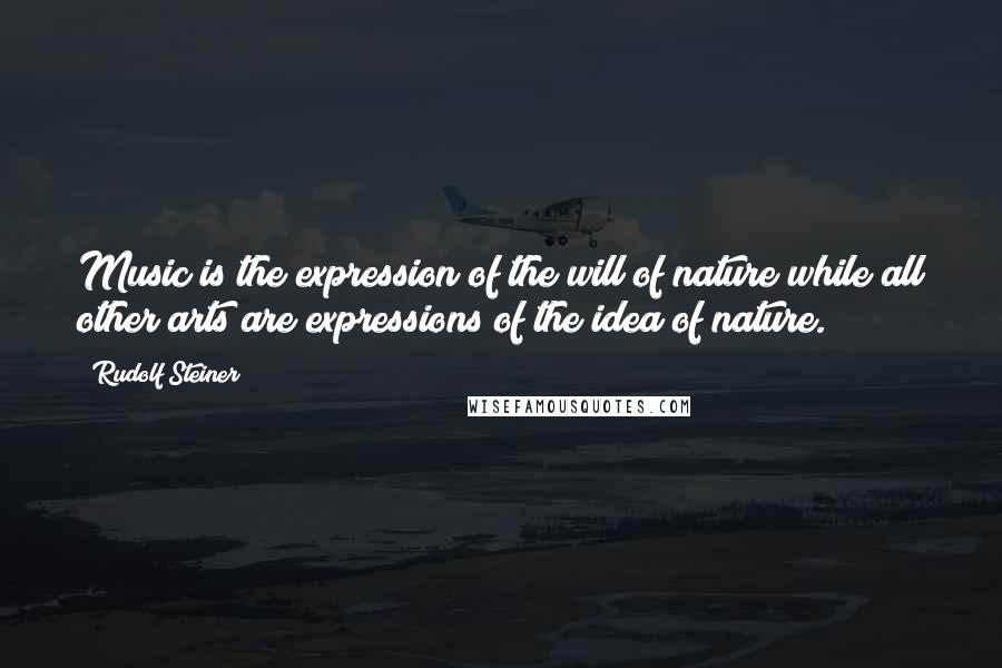 Rudolf Steiner Quotes: Music is the expression of the will of nature while all other arts are expressions of the idea of nature.