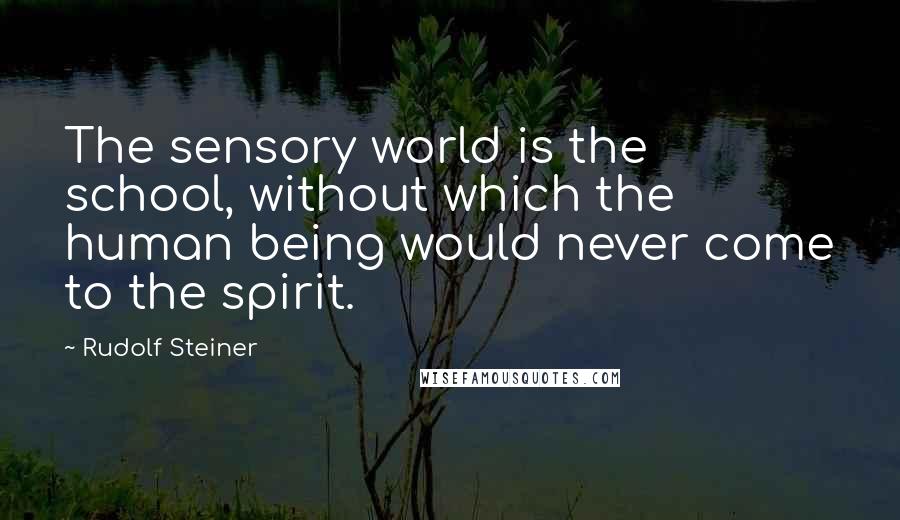 Rudolf Steiner Quotes: The sensory world is the school, without which the human being would never come to the spirit.
