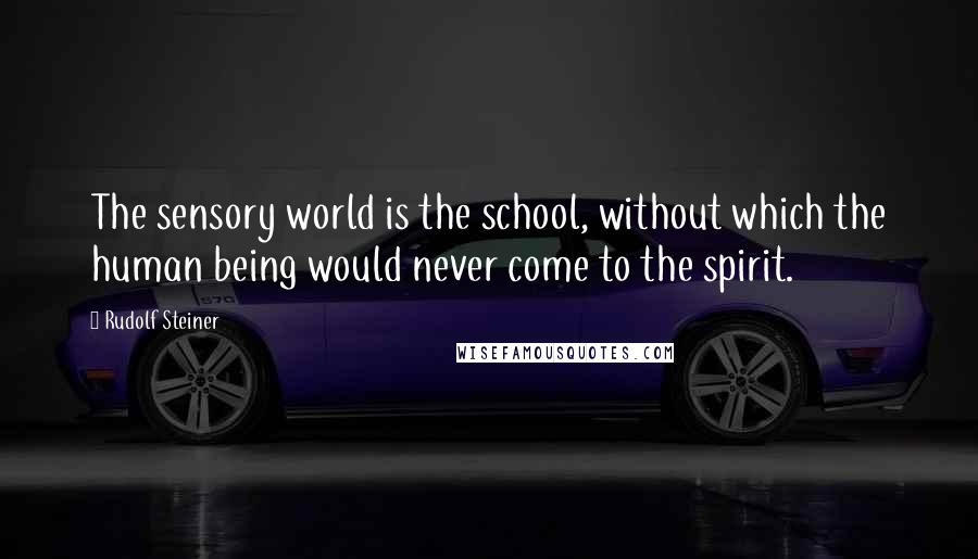 Rudolf Steiner Quotes: The sensory world is the school, without which the human being would never come to the spirit.