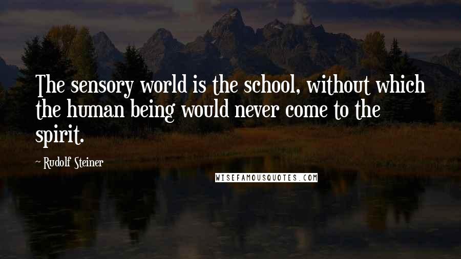 Rudolf Steiner Quotes: The sensory world is the school, without which the human being would never come to the spirit.