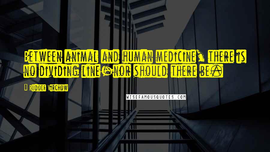 Rudolf Virchow Quotes: Between animal and human medicine, there is no dividing line-nor should there be.