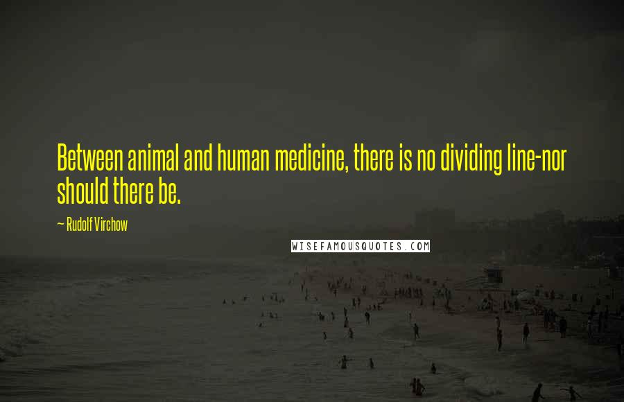 Rudolf Virchow Quotes: Between animal and human medicine, there is no dividing line-nor should there be.