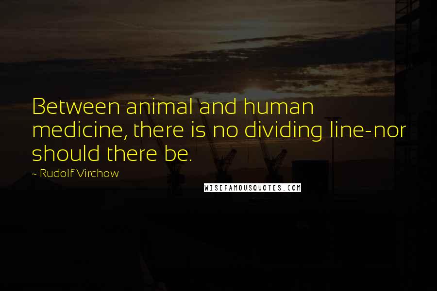 Rudolf Virchow Quotes: Between animal and human medicine, there is no dividing line-nor should there be.