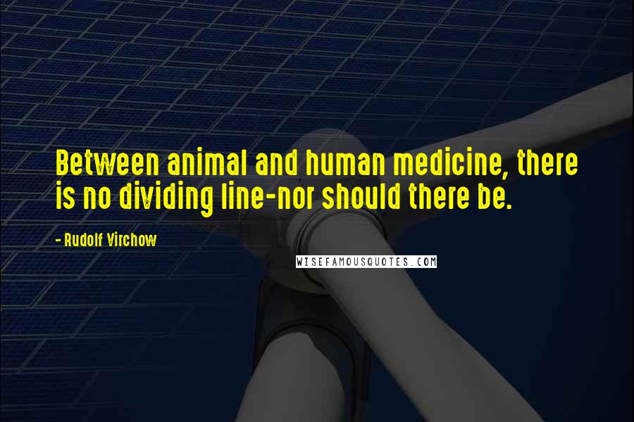 Rudolf Virchow Quotes: Between animal and human medicine, there is no dividing line-nor should there be.