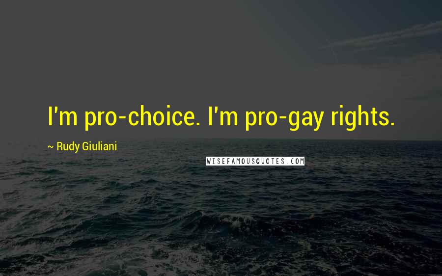 Rudy Giuliani Quotes: I'm pro-choice. I'm pro-gay rights.