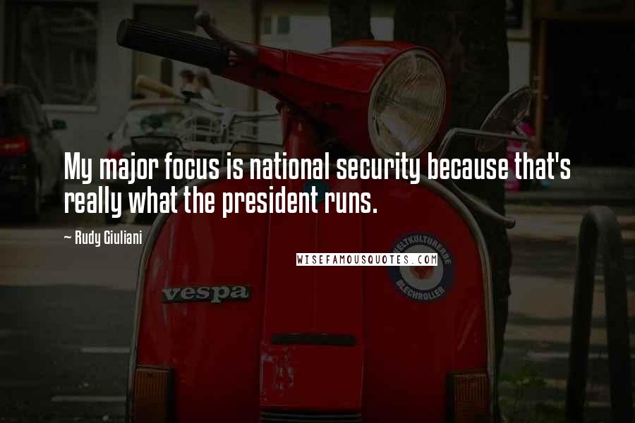 Rudy Giuliani Quotes: My major focus is national security because that's really what the president runs.
