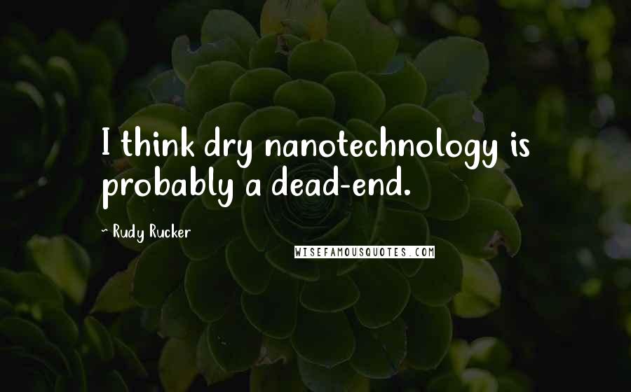 Rudy Rucker Quotes: I think dry nanotechnology is probably a dead-end.