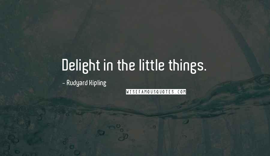 Rudyard Kipling Quotes: Delight in the little things.