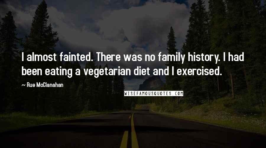 Rue McClanahan Quotes: I almost fainted. There was no family history. I had been eating a vegetarian diet and I exercised.