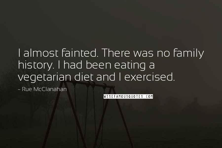 Rue McClanahan Quotes: I almost fainted. There was no family history. I had been eating a vegetarian diet and I exercised.