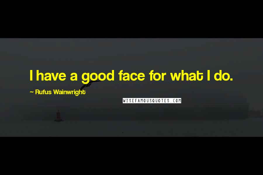 Rufus Wainwright Quotes: I have a good face for what I do.