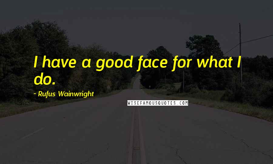 Rufus Wainwright Quotes: I have a good face for what I do.