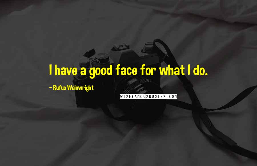 Rufus Wainwright Quotes: I have a good face for what I do.