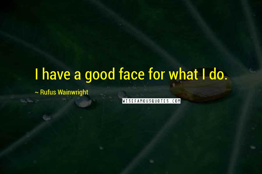 Rufus Wainwright Quotes: I have a good face for what I do.