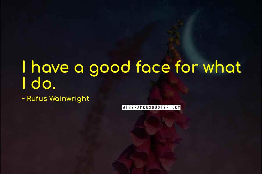 Rufus Wainwright Quotes: I have a good face for what I do.