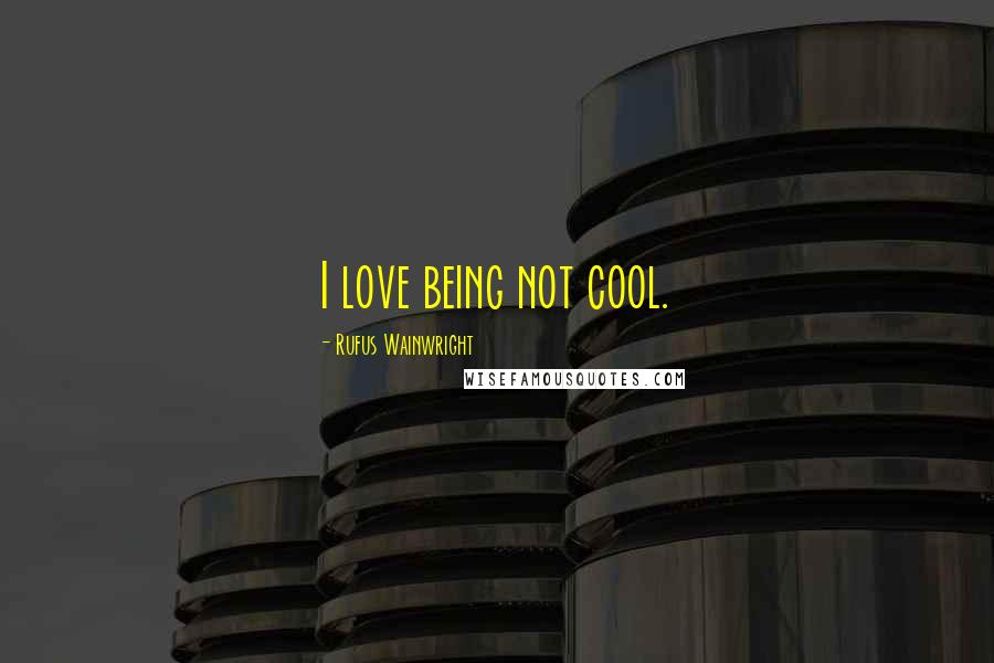 Rufus Wainwright Quotes: I love being not cool.