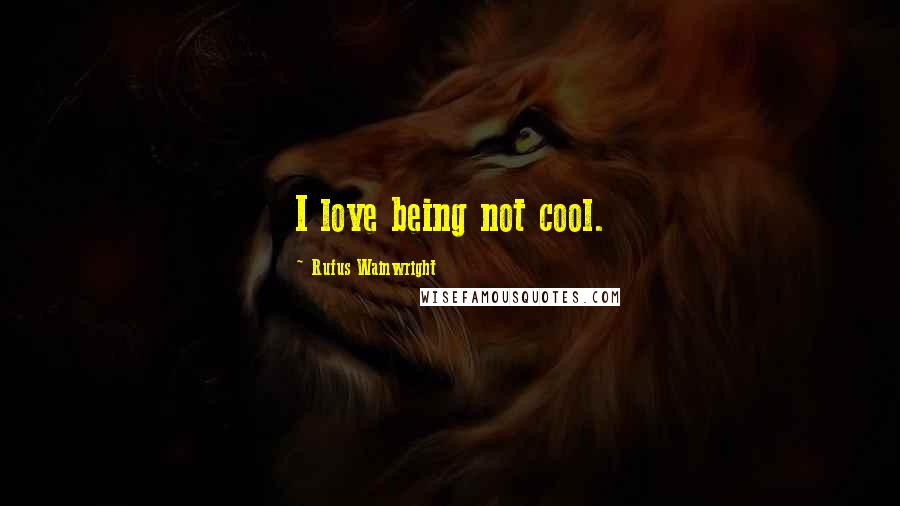 Rufus Wainwright Quotes: I love being not cool.