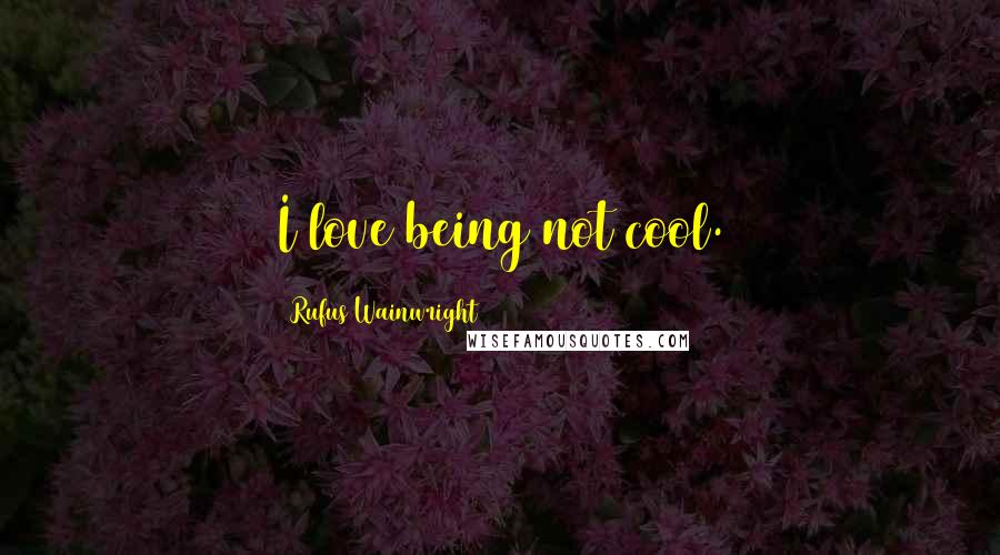 Rufus Wainwright Quotes: I love being not cool.