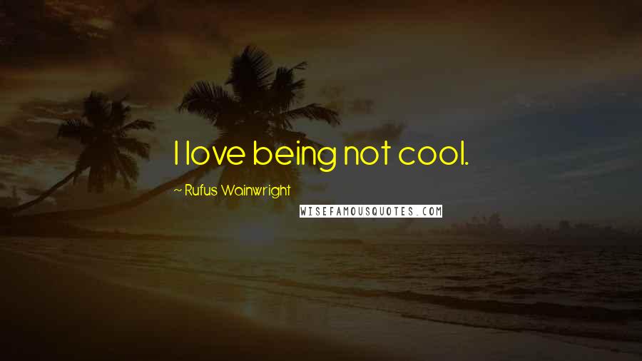 Rufus Wainwright Quotes: I love being not cool.