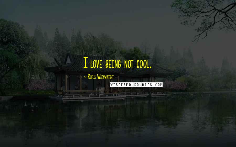 Rufus Wainwright Quotes: I love being not cool.