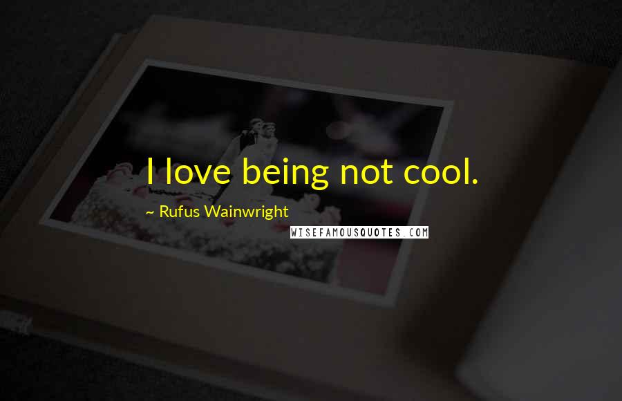 Rufus Wainwright Quotes: I love being not cool.