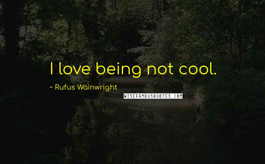 Rufus Wainwright Quotes: I love being not cool.
