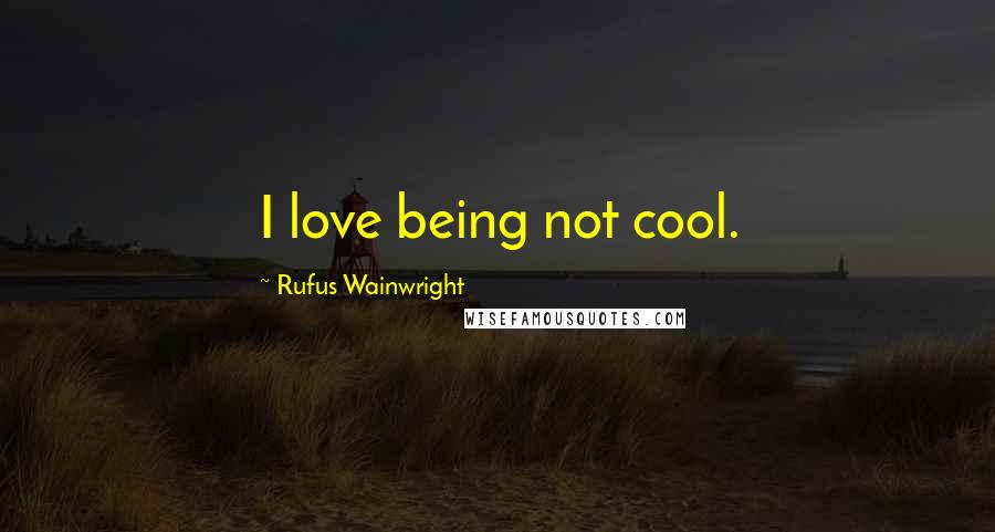 Rufus Wainwright Quotes: I love being not cool.
