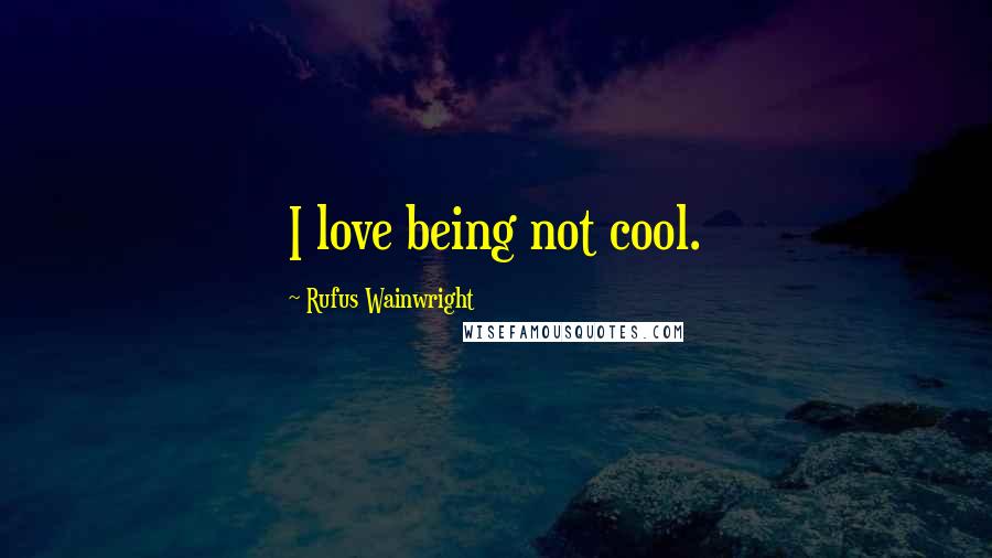 Rufus Wainwright Quotes: I love being not cool.