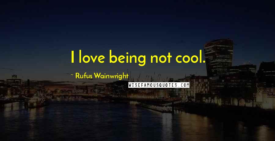 Rufus Wainwright Quotes: I love being not cool.