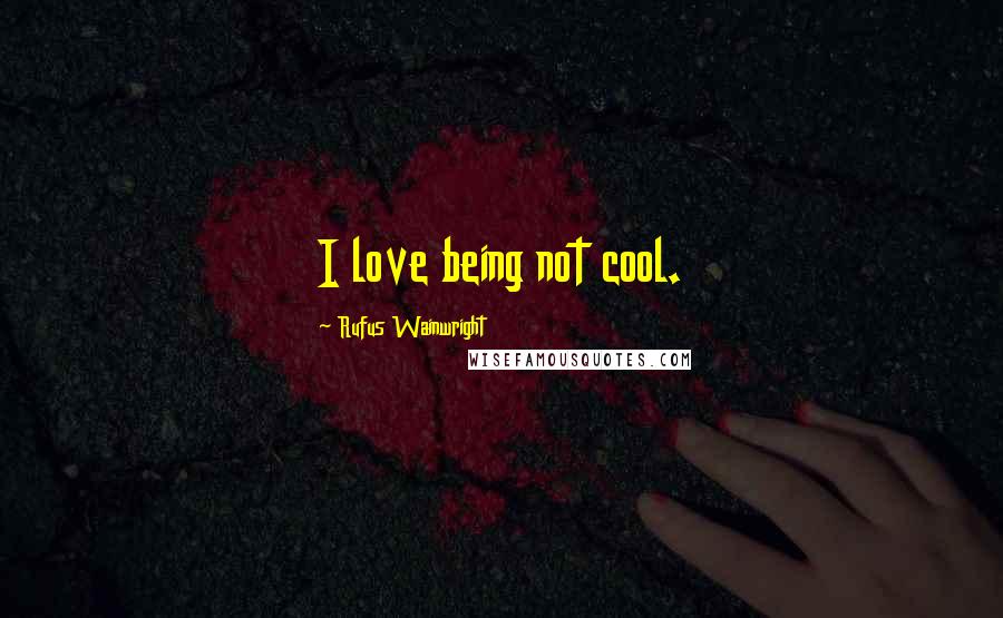 Rufus Wainwright Quotes: I love being not cool.