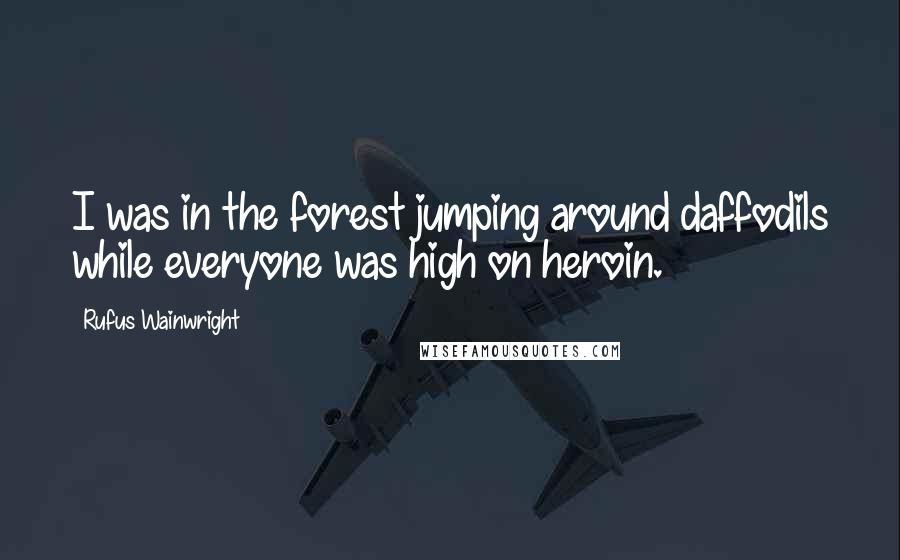 Rufus Wainwright Quotes: I was in the forest jumping around daffodils while everyone was high on heroin.