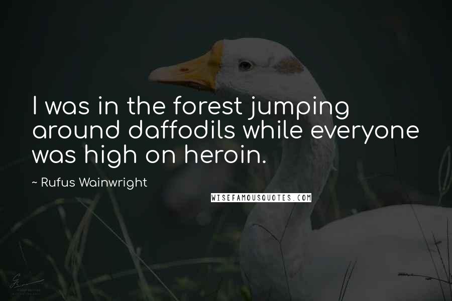 Rufus Wainwright Quotes: I was in the forest jumping around daffodils while everyone was high on heroin.