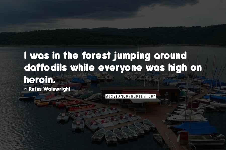 Rufus Wainwright Quotes: I was in the forest jumping around daffodils while everyone was high on heroin.