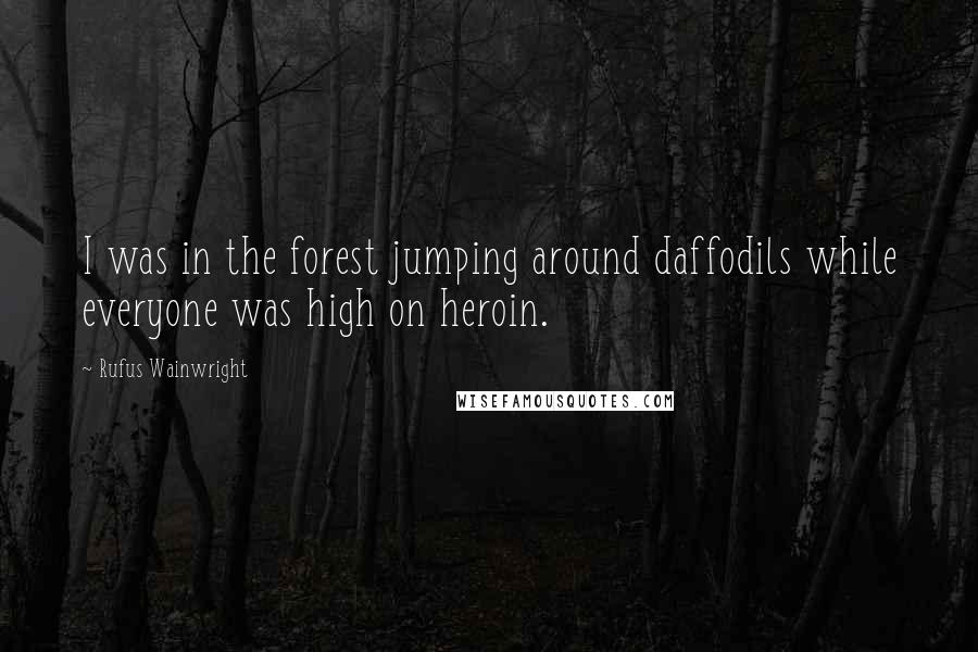 Rufus Wainwright Quotes: I was in the forest jumping around daffodils while everyone was high on heroin.