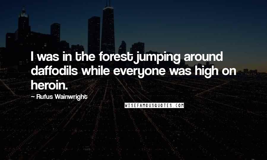 Rufus Wainwright Quotes: I was in the forest jumping around daffodils while everyone was high on heroin.