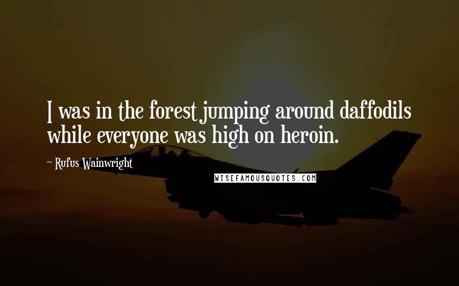 Rufus Wainwright Quotes: I was in the forest jumping around daffodils while everyone was high on heroin.