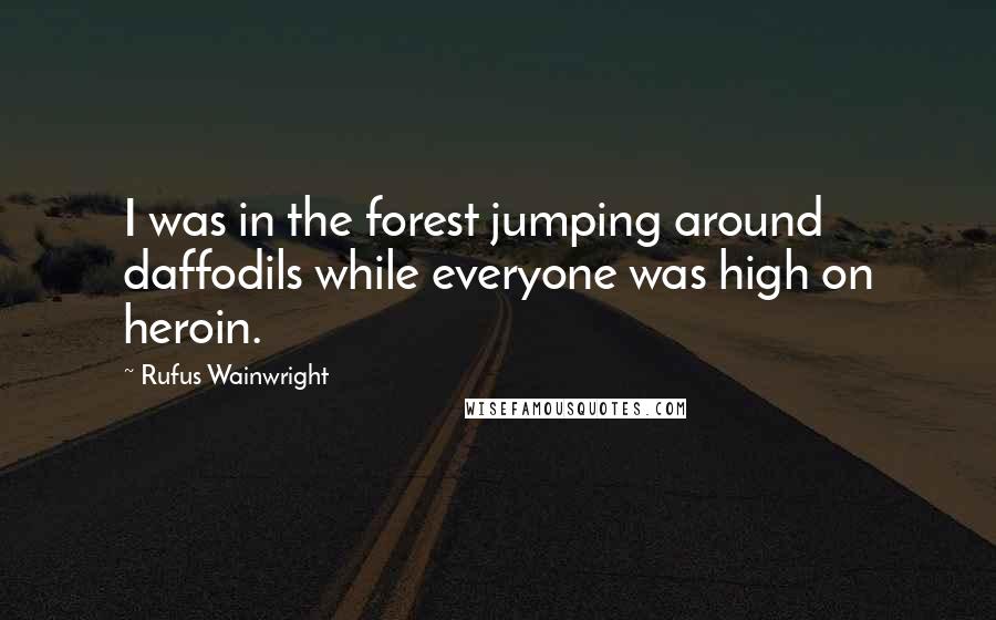 Rufus Wainwright Quotes: I was in the forest jumping around daffodils while everyone was high on heroin.