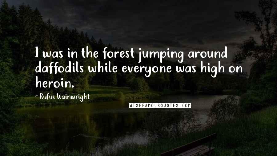 Rufus Wainwright Quotes: I was in the forest jumping around daffodils while everyone was high on heroin.