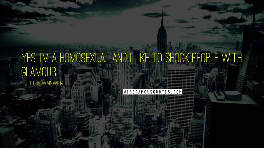 Rufus Wainwright Quotes: Yes, I'm a homosexual and I like to shock people with glamour.