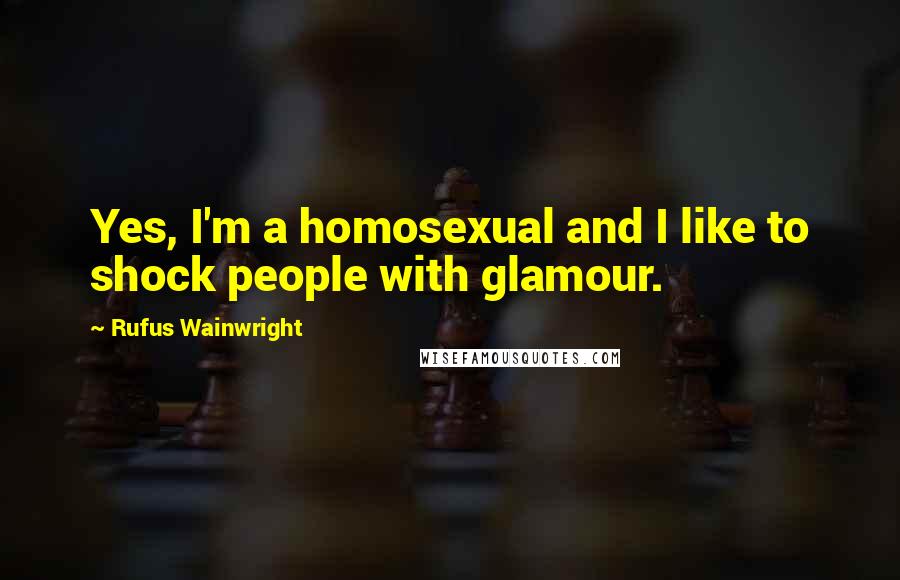 Rufus Wainwright Quotes: Yes, I'm a homosexual and I like to shock people with glamour.