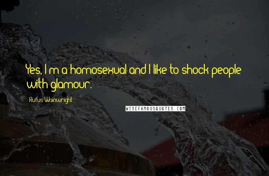 Rufus Wainwright Quotes: Yes, I'm a homosexual and I like to shock people with glamour.