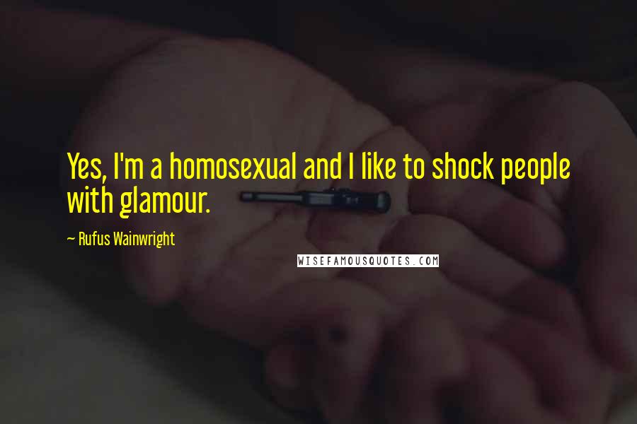 Rufus Wainwright Quotes: Yes, I'm a homosexual and I like to shock people with glamour.