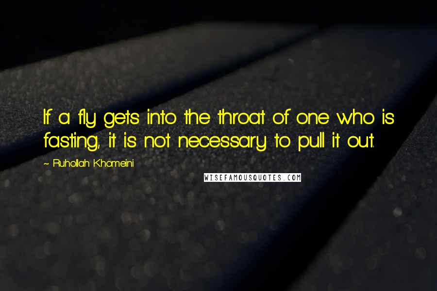 Ruhollah Khomeini Quotes: If a fly gets into the throat of one who is fasting, it is not necessary to pull it out.