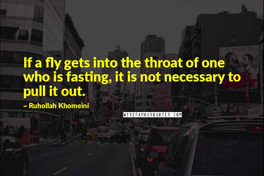 Ruhollah Khomeini Quotes: If a fly gets into the throat of one who is fasting, it is not necessary to pull it out.