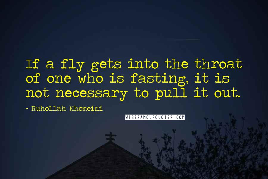 Ruhollah Khomeini Quotes: If a fly gets into the throat of one who is fasting, it is not necessary to pull it out.