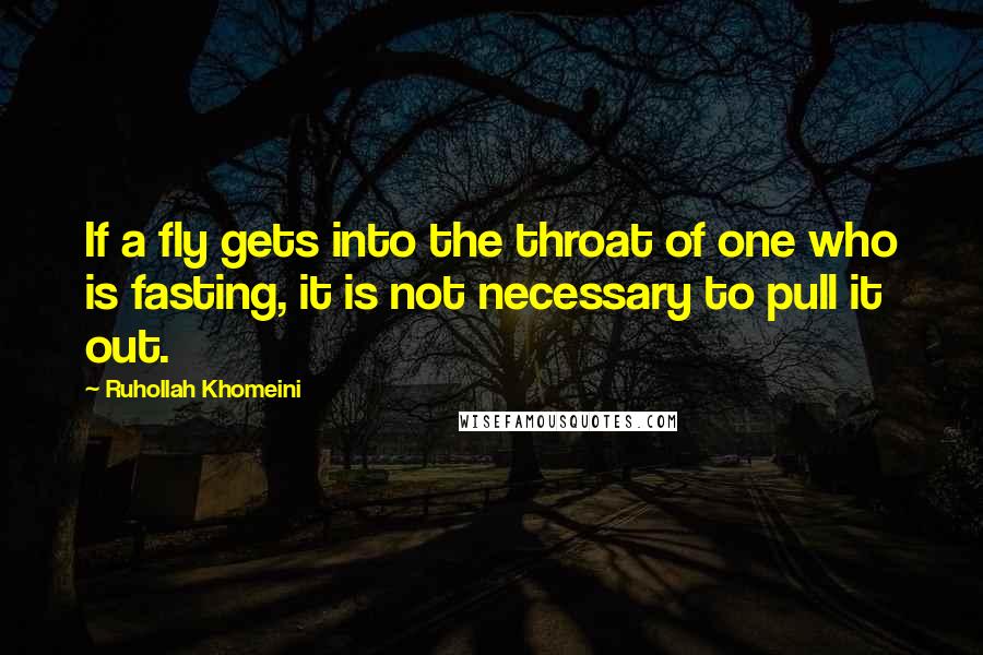 Ruhollah Khomeini Quotes: If a fly gets into the throat of one who is fasting, it is not necessary to pull it out.